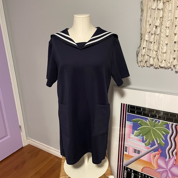 Magpie Robin sailor collar marine style mini dress - Picture 1 of 3